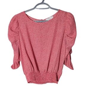 Paper Crane Smocked Band Top With Shirring Puff Sleeve Top Women’s‎ Size Medium